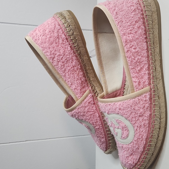 GUCCI  Soft Terry PINK  Espadrille Shoes Size 38 EU So Chic! - Picture 5 of 16